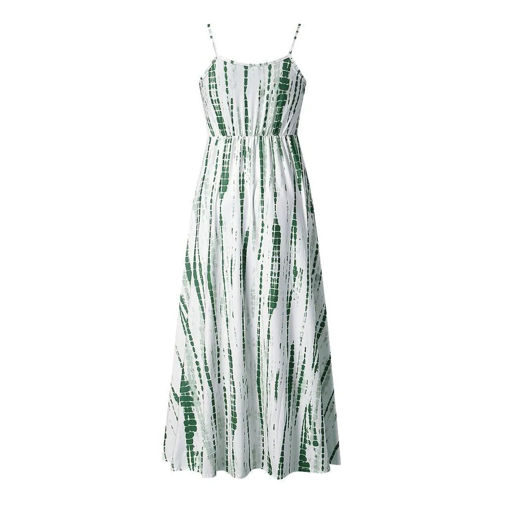 Sexy Tie Dyed Plus Size Long Dresses
