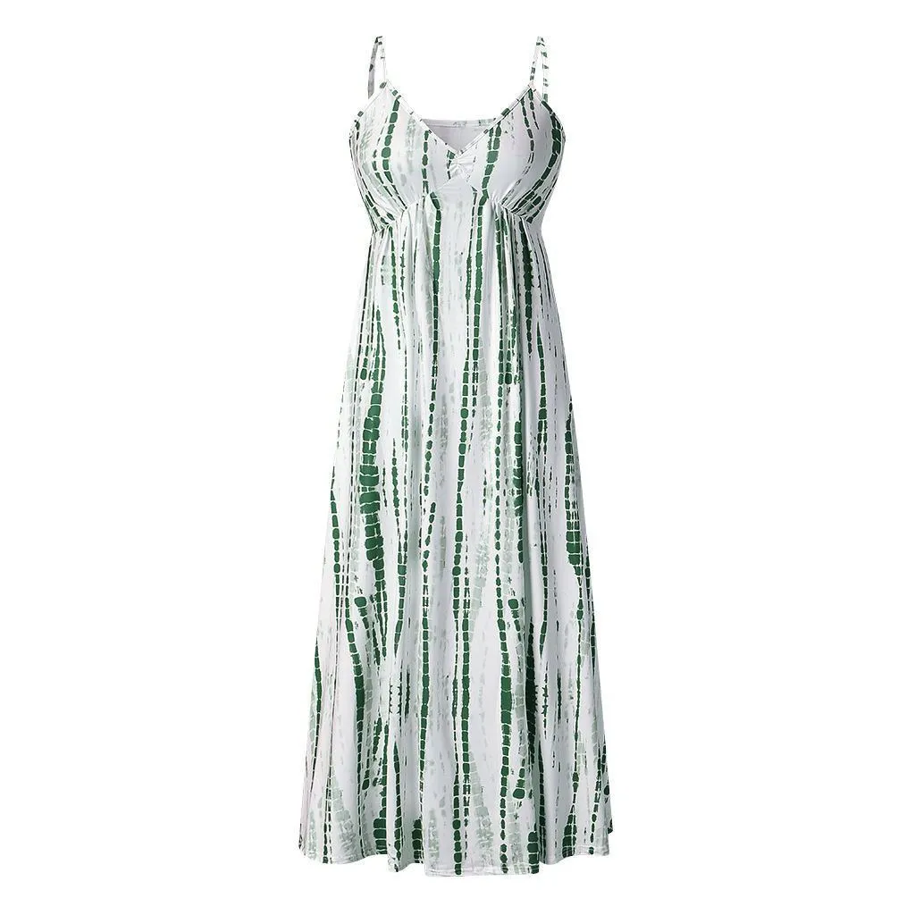 Sexy Tie Dyed Plus Size Long Dresses