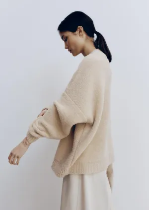Shearling Sweater, Beige