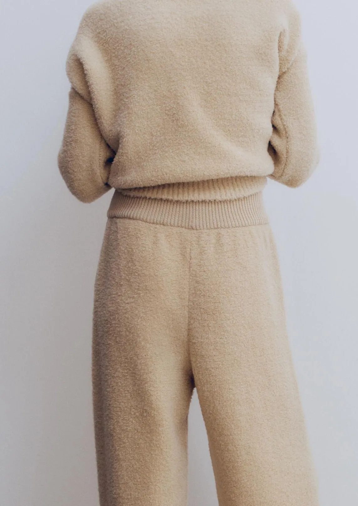Shearling Sweater, Beige