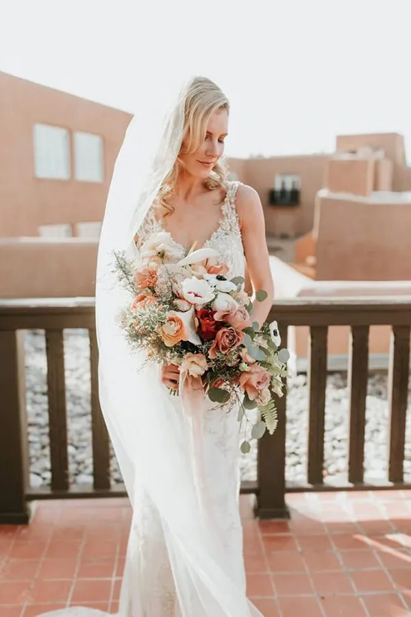 Sheath Beaded V-neck Backless Lace Wedding Dresses, Wedding Gowns, MW704