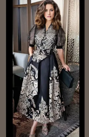 Sheer Puff Sleeve Dress