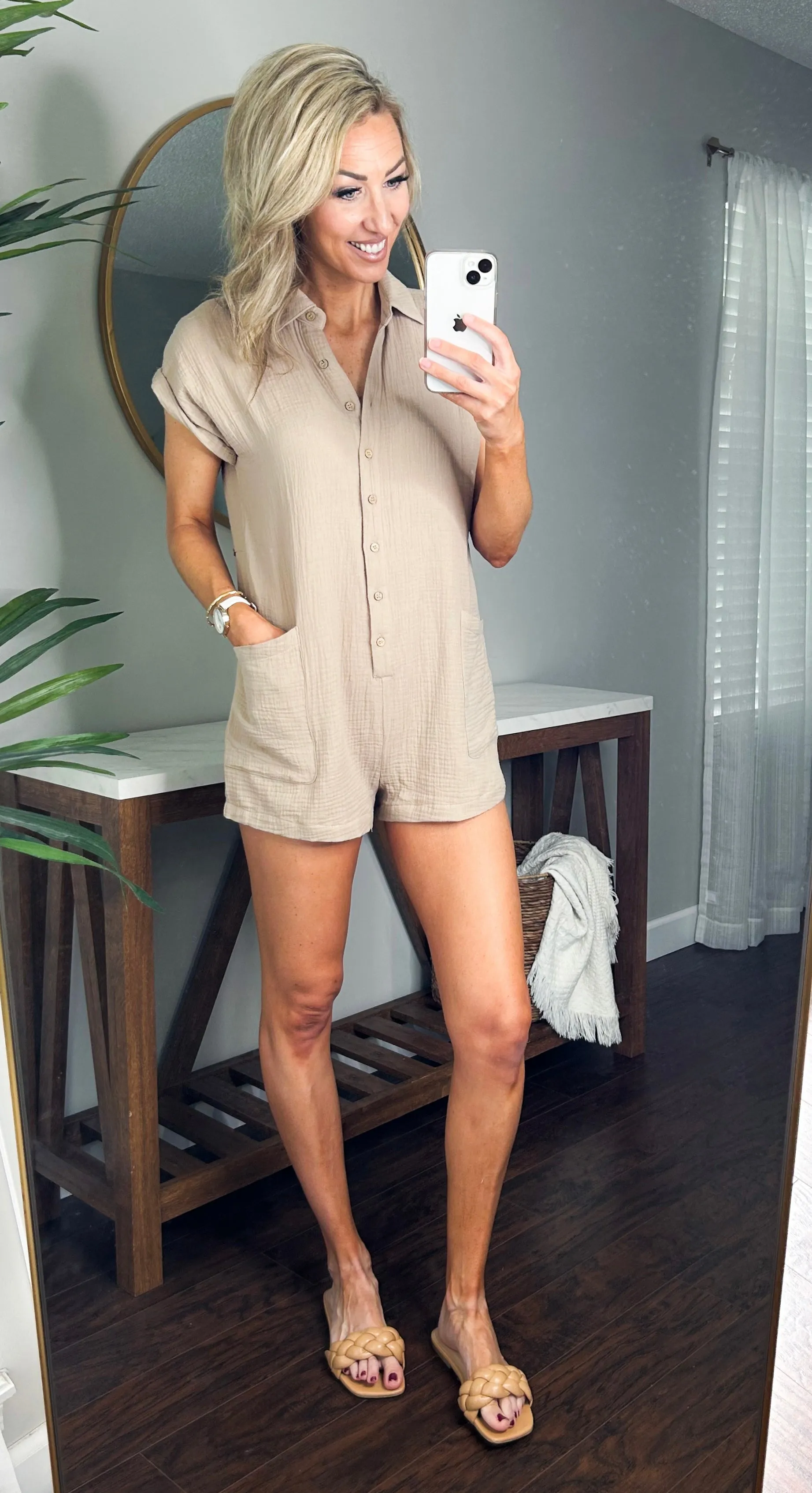 Sheila Gauze Button Down Romper