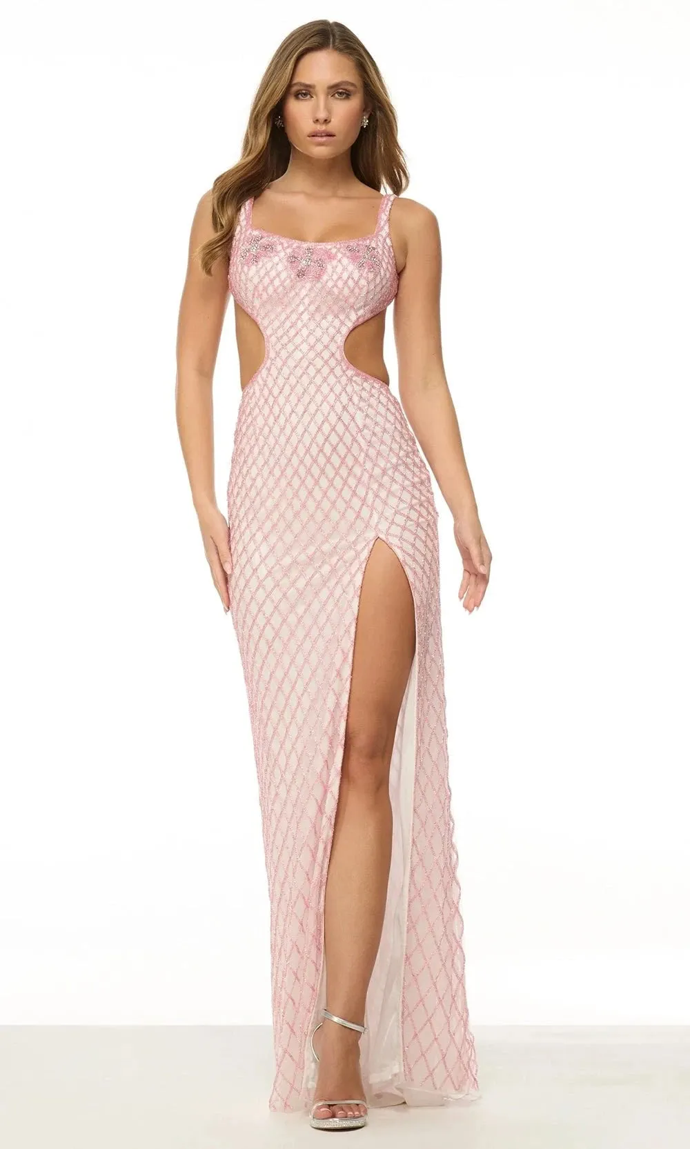 Sherri Hill 57158 - Beaded Mesh Gown with Cutouts