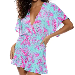 SHOCK WAVES - Playera V Neck Ruffle Dress