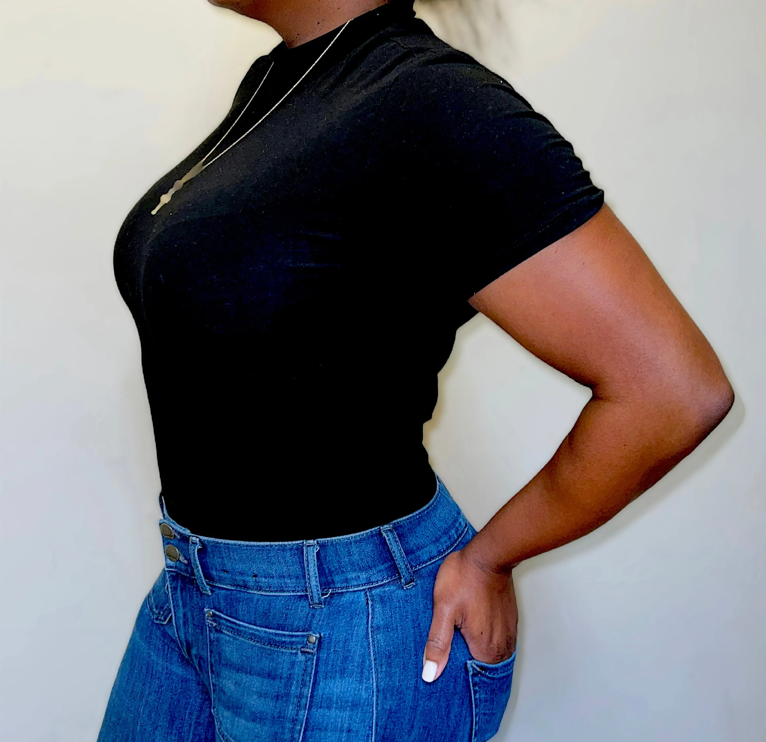 Short sleeve mock neck
