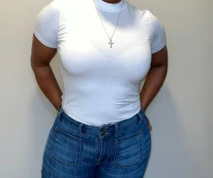 Short sleeve mock neck
