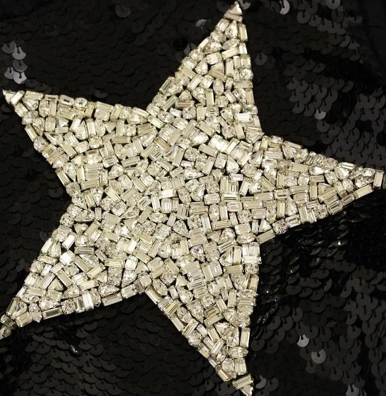 Sparkly Black Dress, Designer black crystal swarovski crystal black gold sequin dress