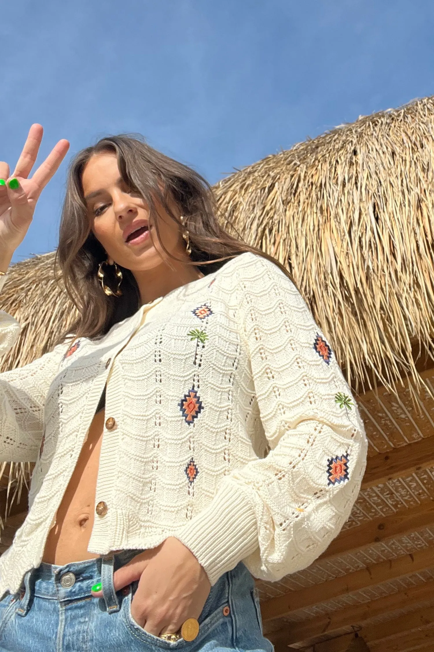 St Tropez Pointelle Cardigan
