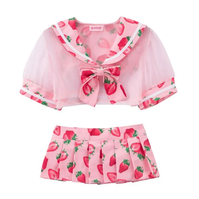Strawberry Transparent Short School Uniform SD01621