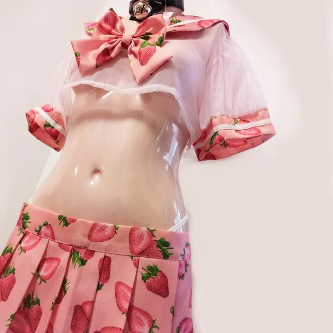 Strawberry Transparent Short School Uniform SD01621