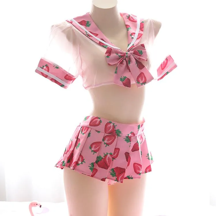 Strawberry Transparent Short School Uniform SD01621