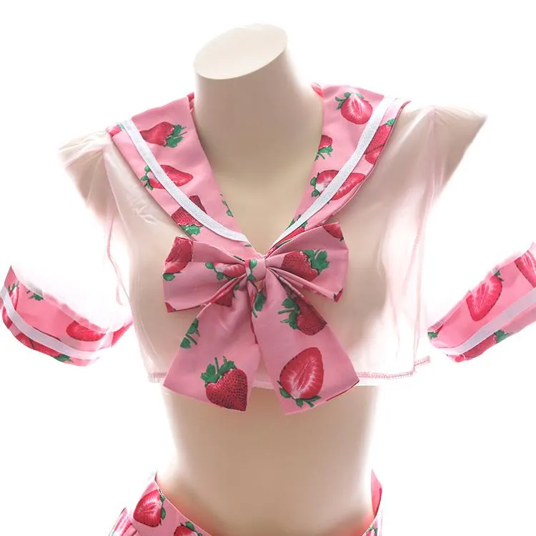 Strawberry Transparent Short School Uniform SD01621