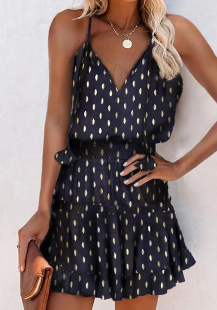 Stunncal Cheetah Print Frill Hem Ruffles Ruched Dress (13 colors)
