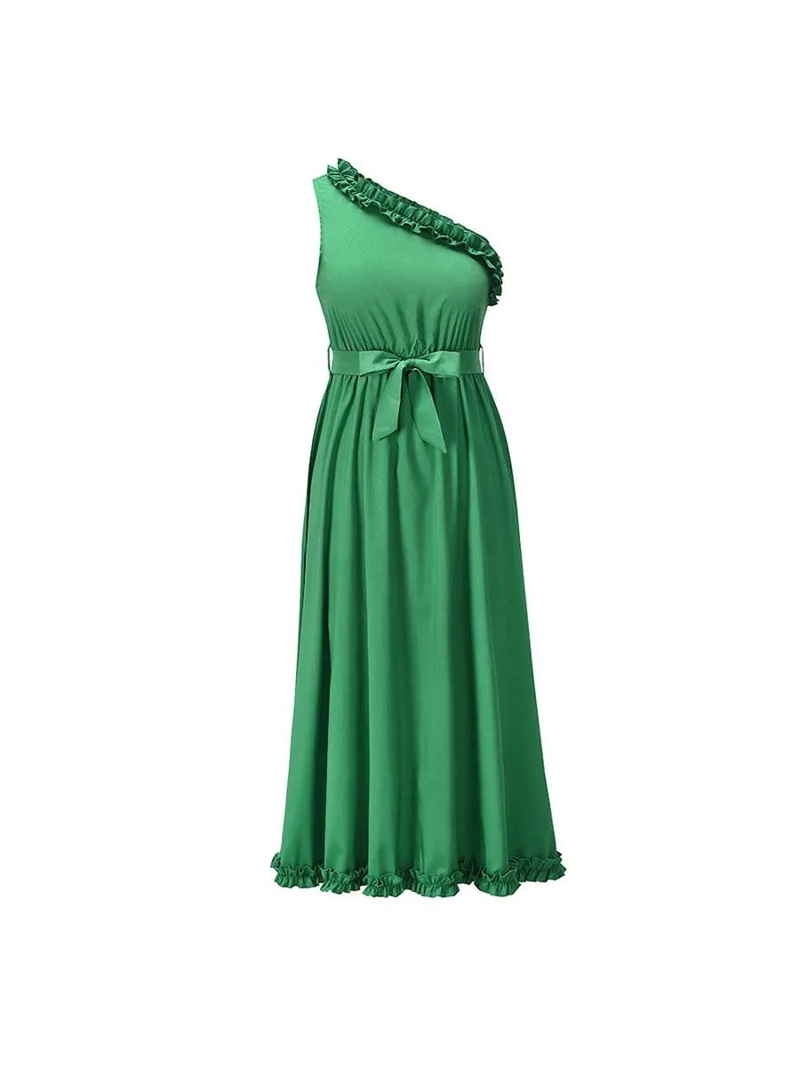 Stunncal Ruffle One-Shoulder Dress