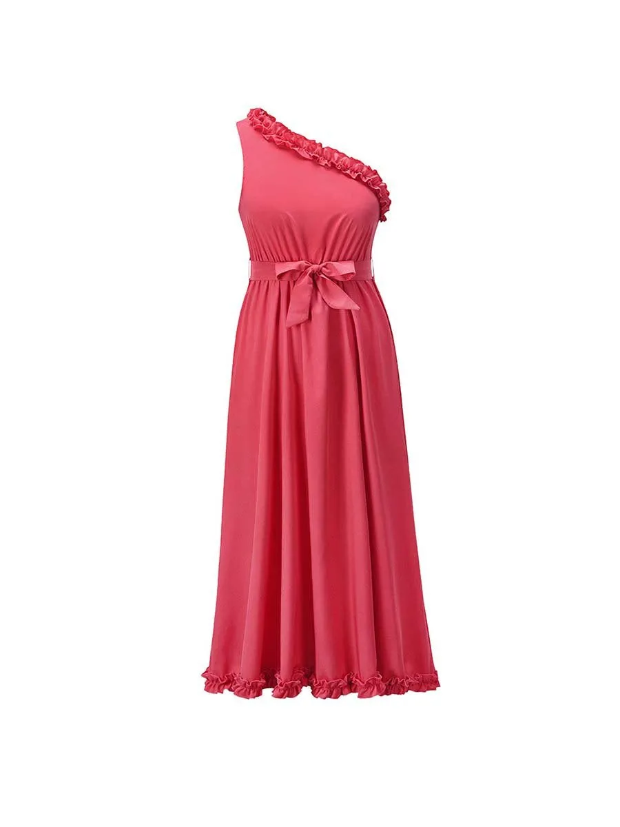 Stunncal Ruffle One-Shoulder Dress