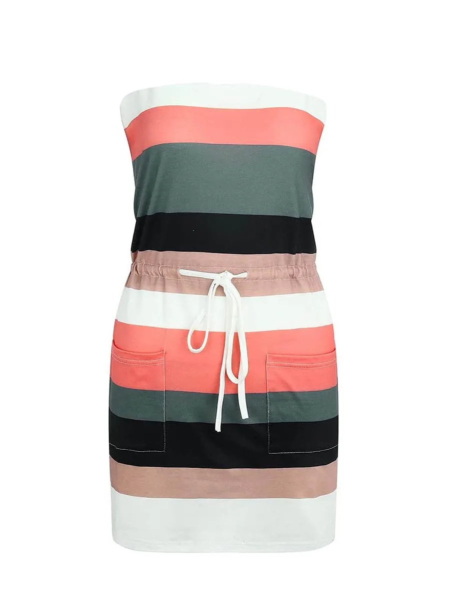 Stunncal Sheath Striped Dress