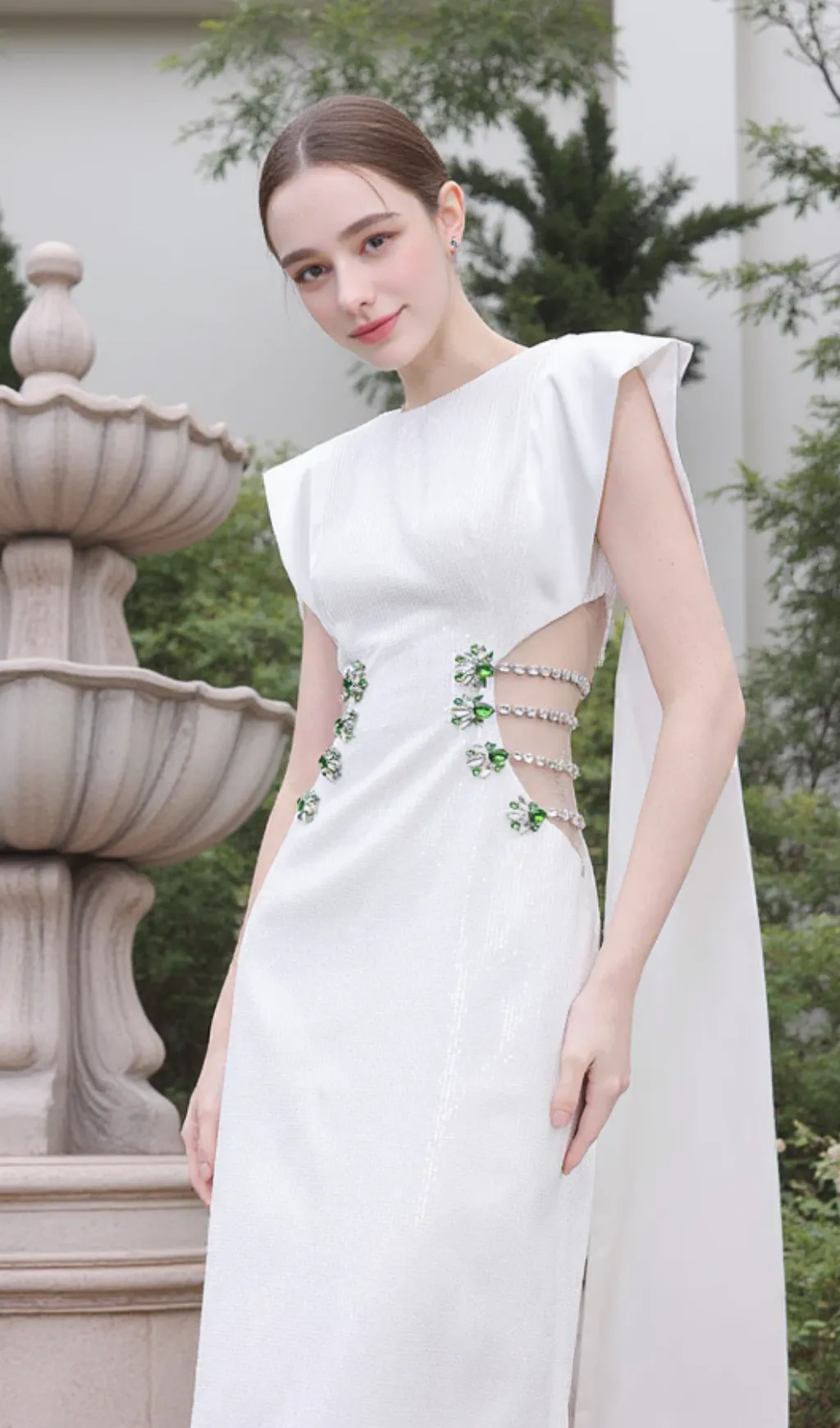 Stunner Sheath Symmetric Flap Sequin maxi Dress