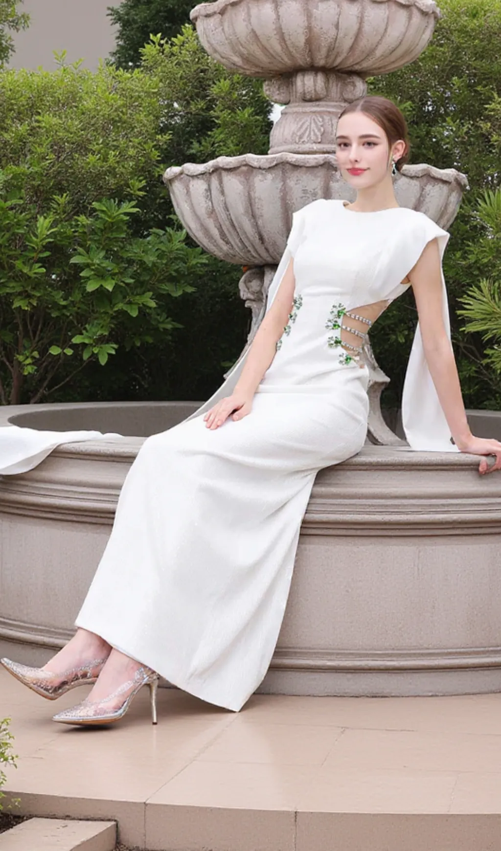 Stunner Sheath Symmetric Flap Sequin maxi Dress