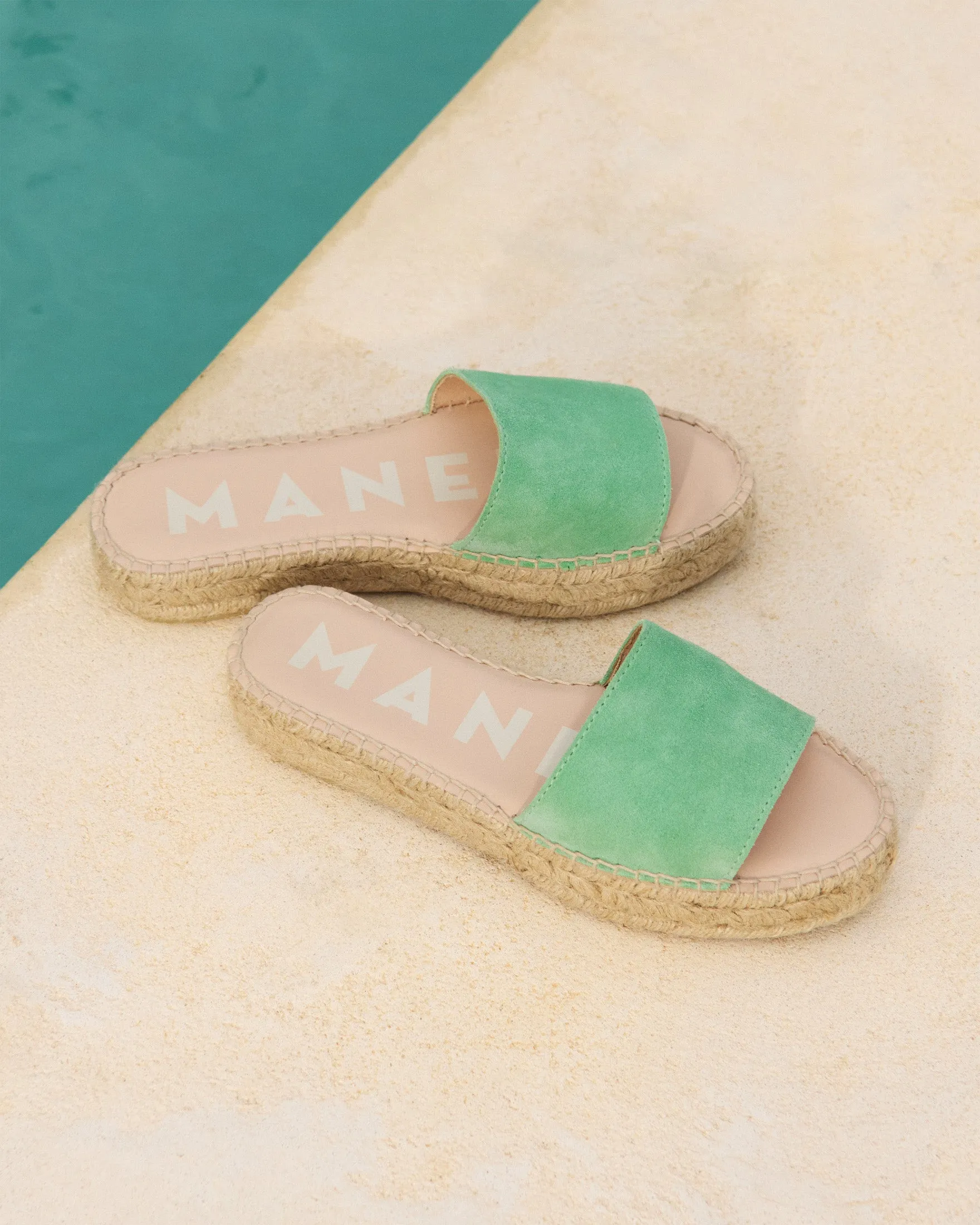 Suede Double Sole Slides - R77DS - Hamptons Pastel Mint