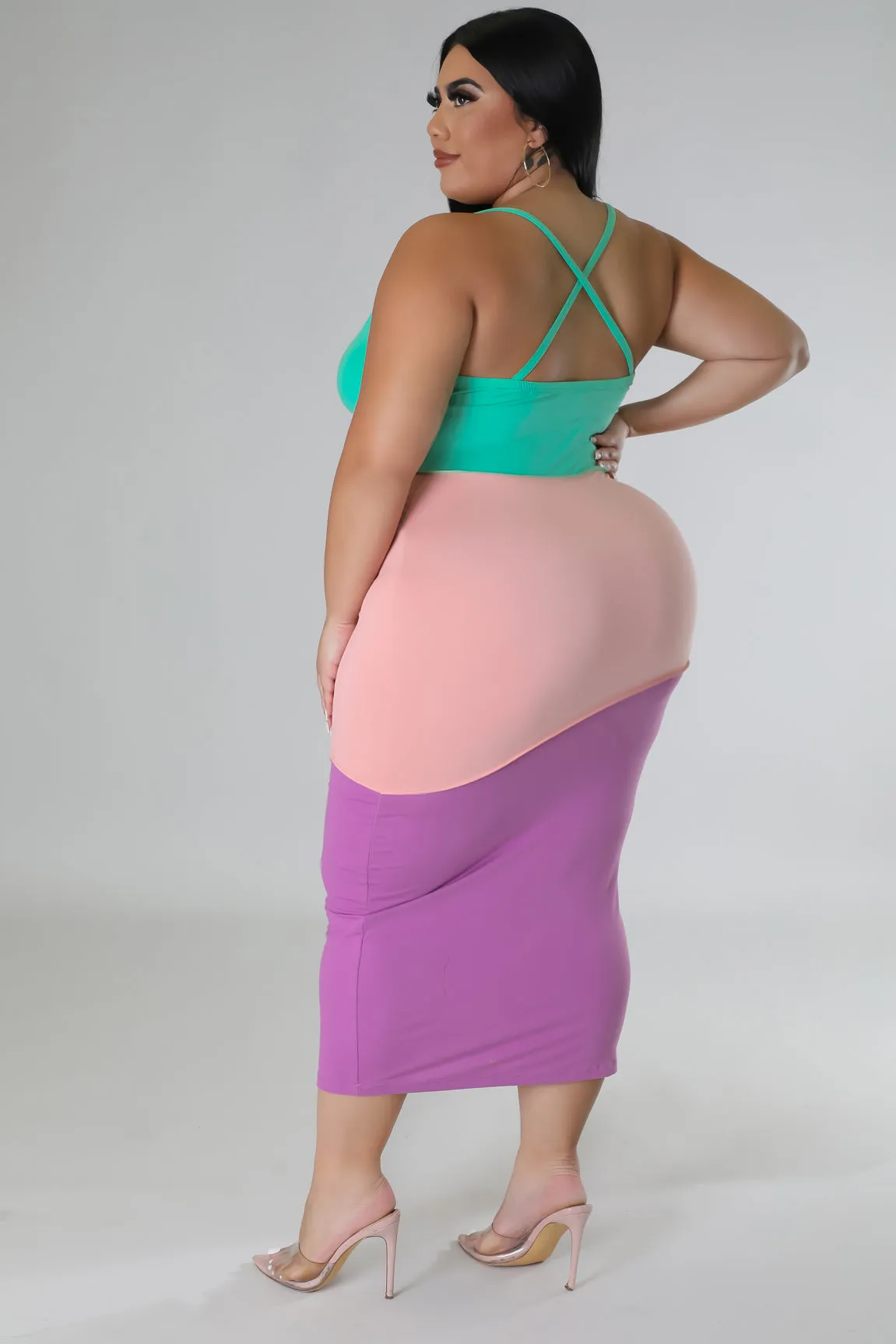 Summer Block Dress Plus