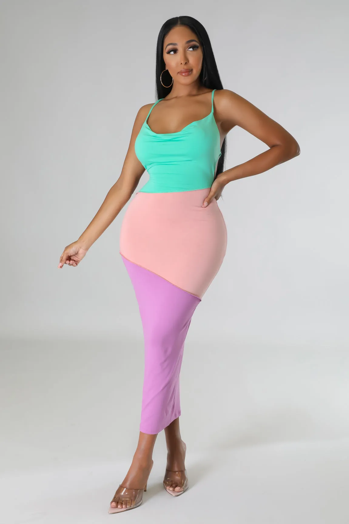 Summer Block Dress Plus