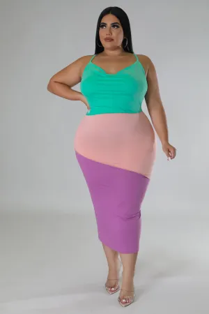 Summer Block Dress Plus
