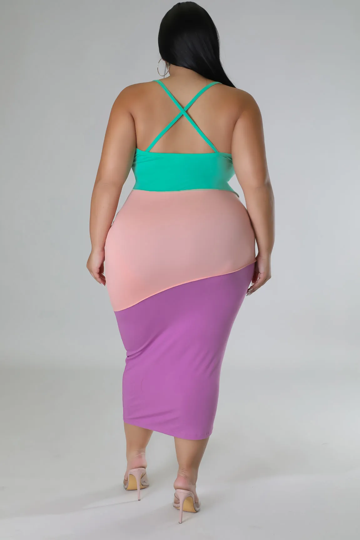 Summer Block Dress Plus