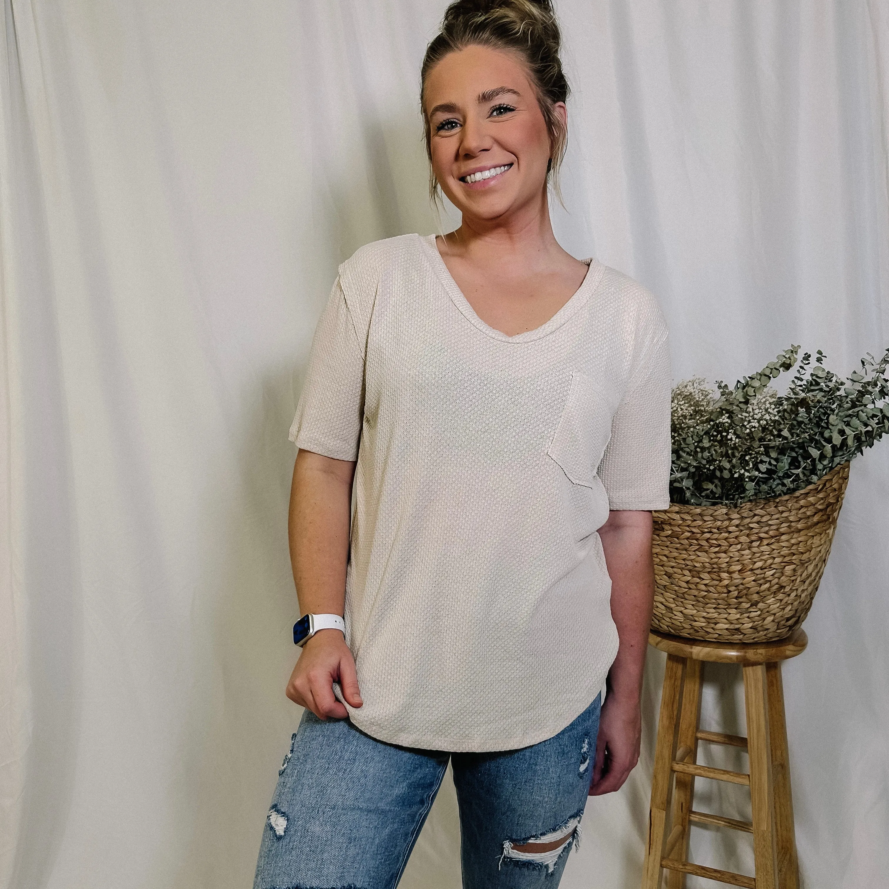 Summer Breeze Waffle Knit Top - LAST ONE