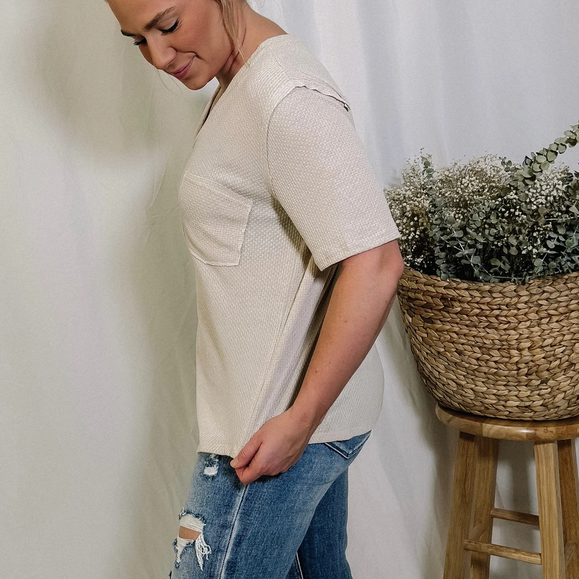 Summer Breeze Waffle Knit Top - LAST ONE