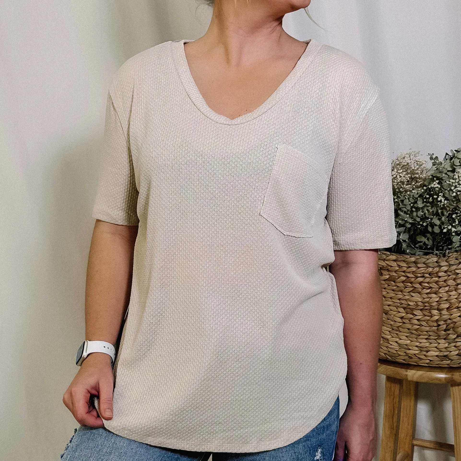 Summer Breeze Waffle Knit Top - LAST ONE