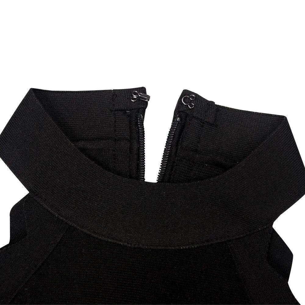 Summer Dress Women  Sexy Fashion Black Bandage Dress Elegant Designer Party Dress Vestido