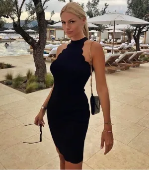 Summer Dress Women  Sexy Fashion Black Bandage Dress Elegant Designer Party Dress Vestido