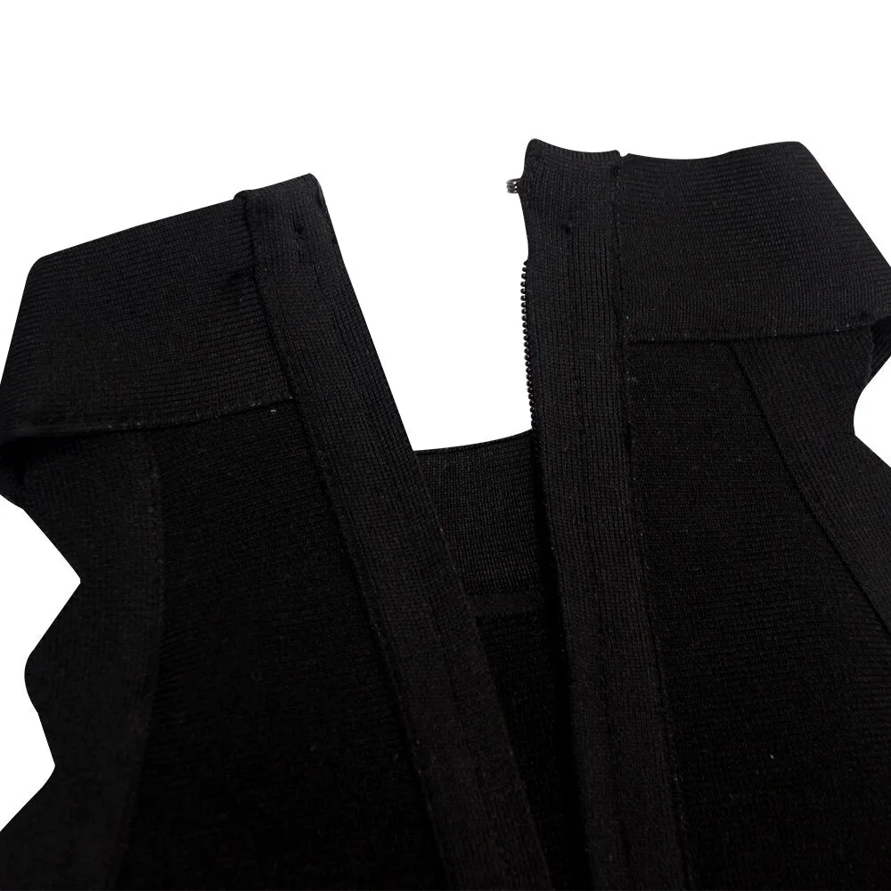 Summer Dress Women  Sexy Fashion Black Bandage Dress Elegant Designer Party Dress Vestido