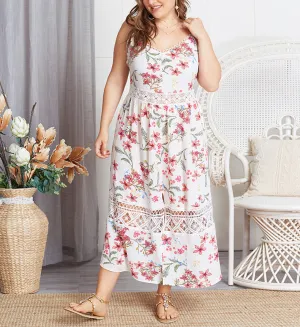 Summer Large Size Sling Print Dress