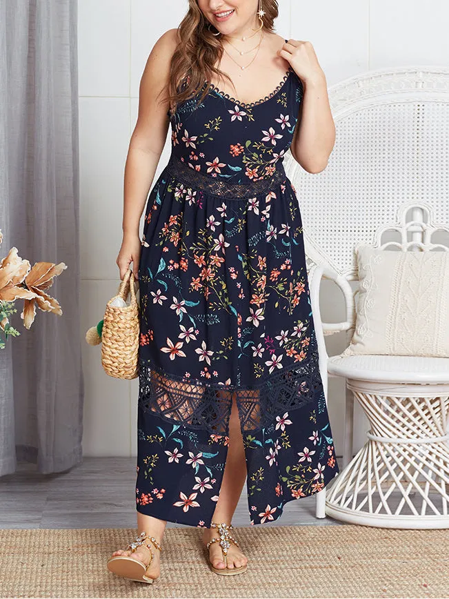 Summer Large Size Sling Print Dress