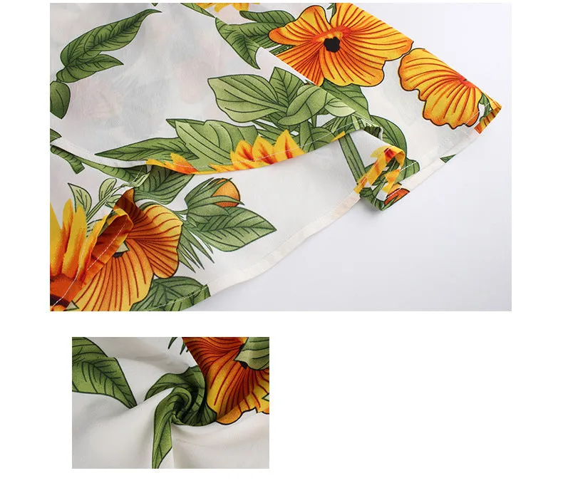 Summer New Print Short-sleeved Large Size Dress