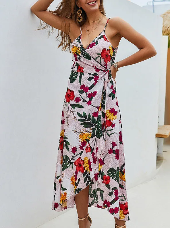 Summer Sling Print Midi Dress