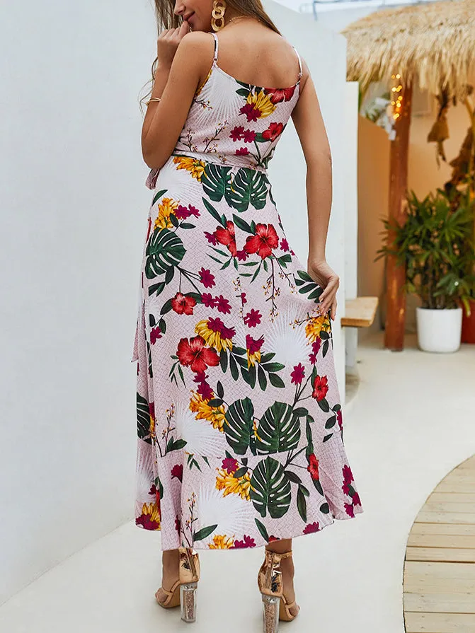 Summer Sling Print Midi Dress