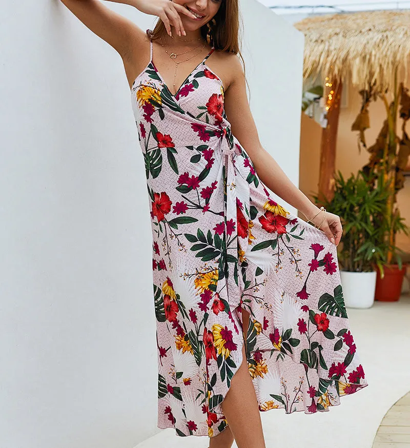 Summer Sling Print Midi Dress
