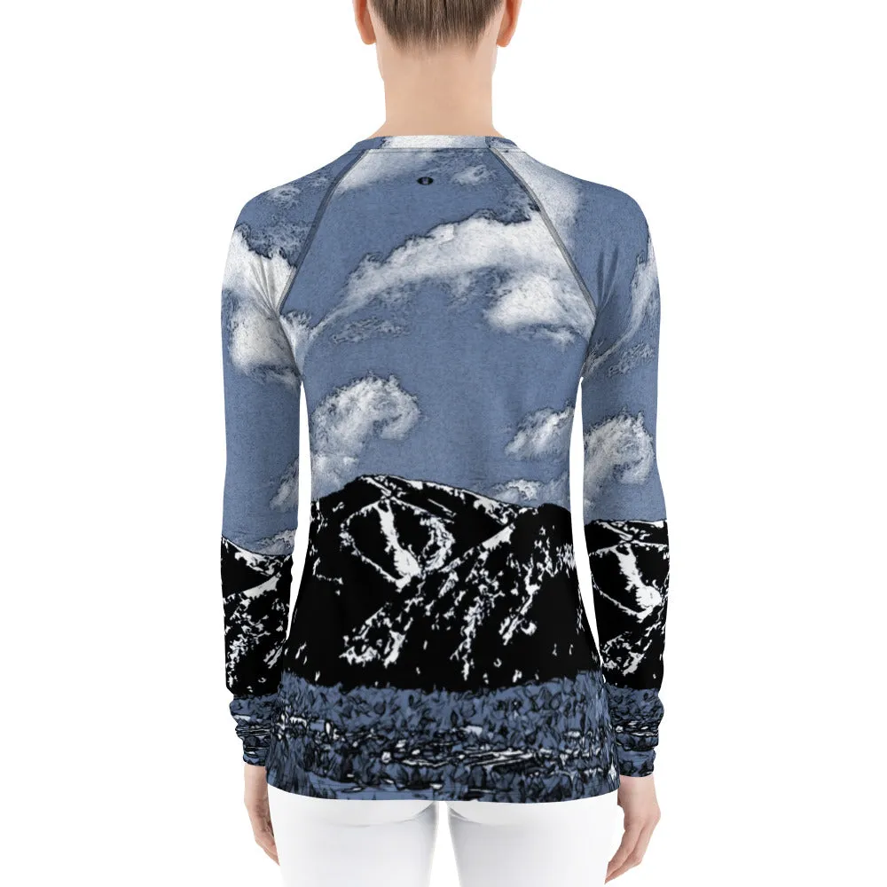 Summer Sun Over Baldy Indigo Women's Long Sleeve Top