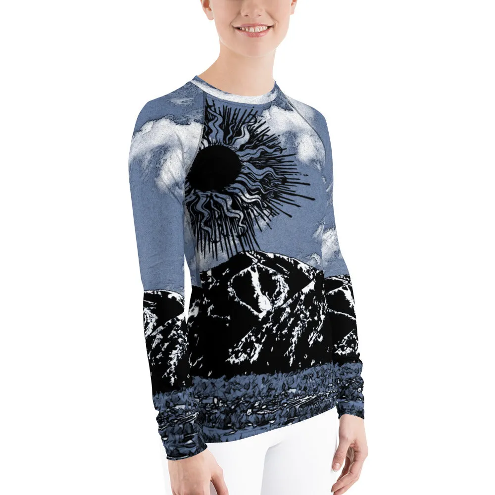 Summer Sun Over Baldy Indigo Women's Long Sleeve Top