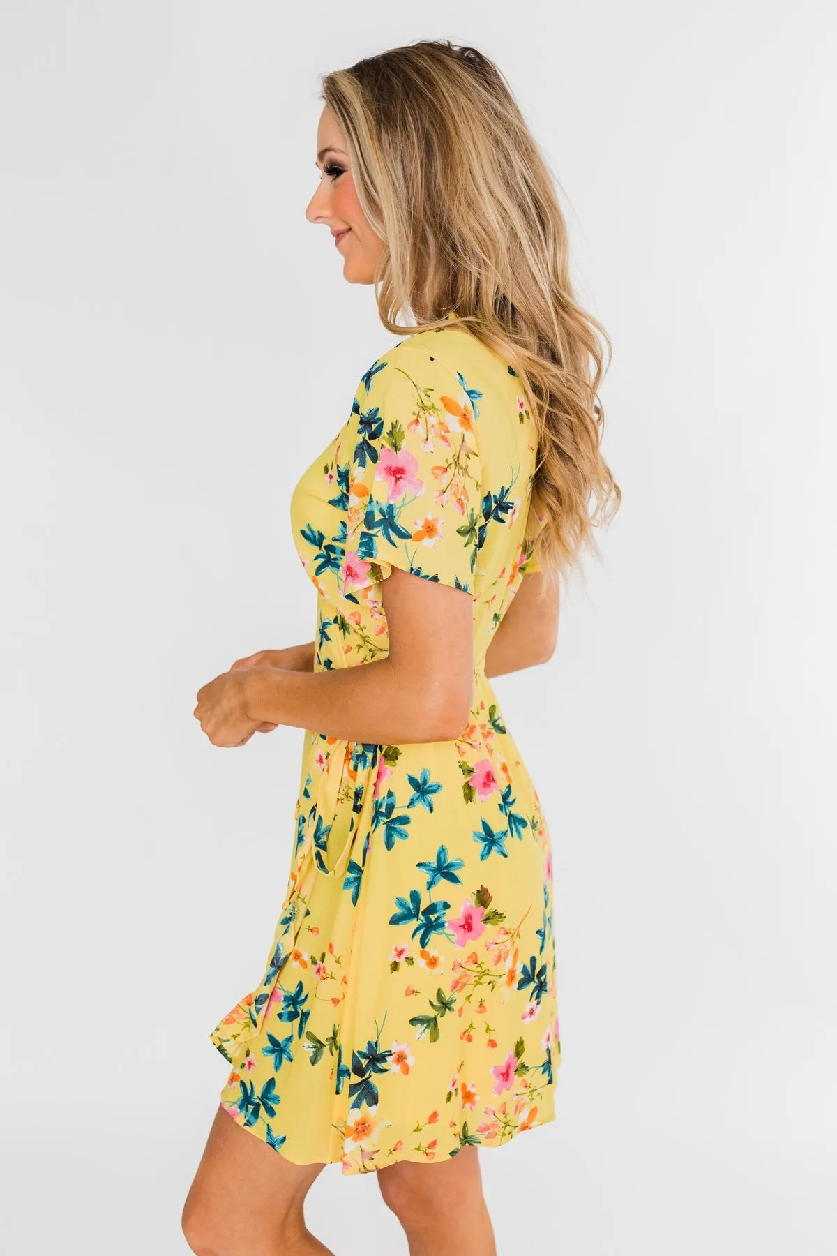Summer Sun Wrap Dress- Yellow