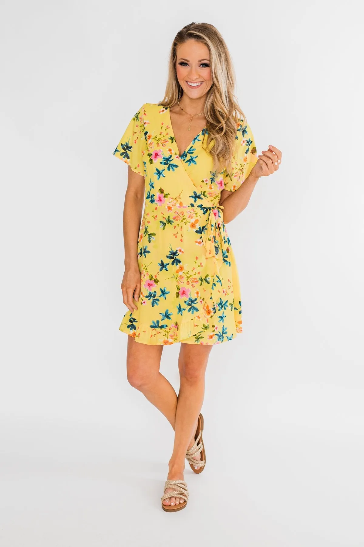 Summer Sun Wrap Dress- Yellow