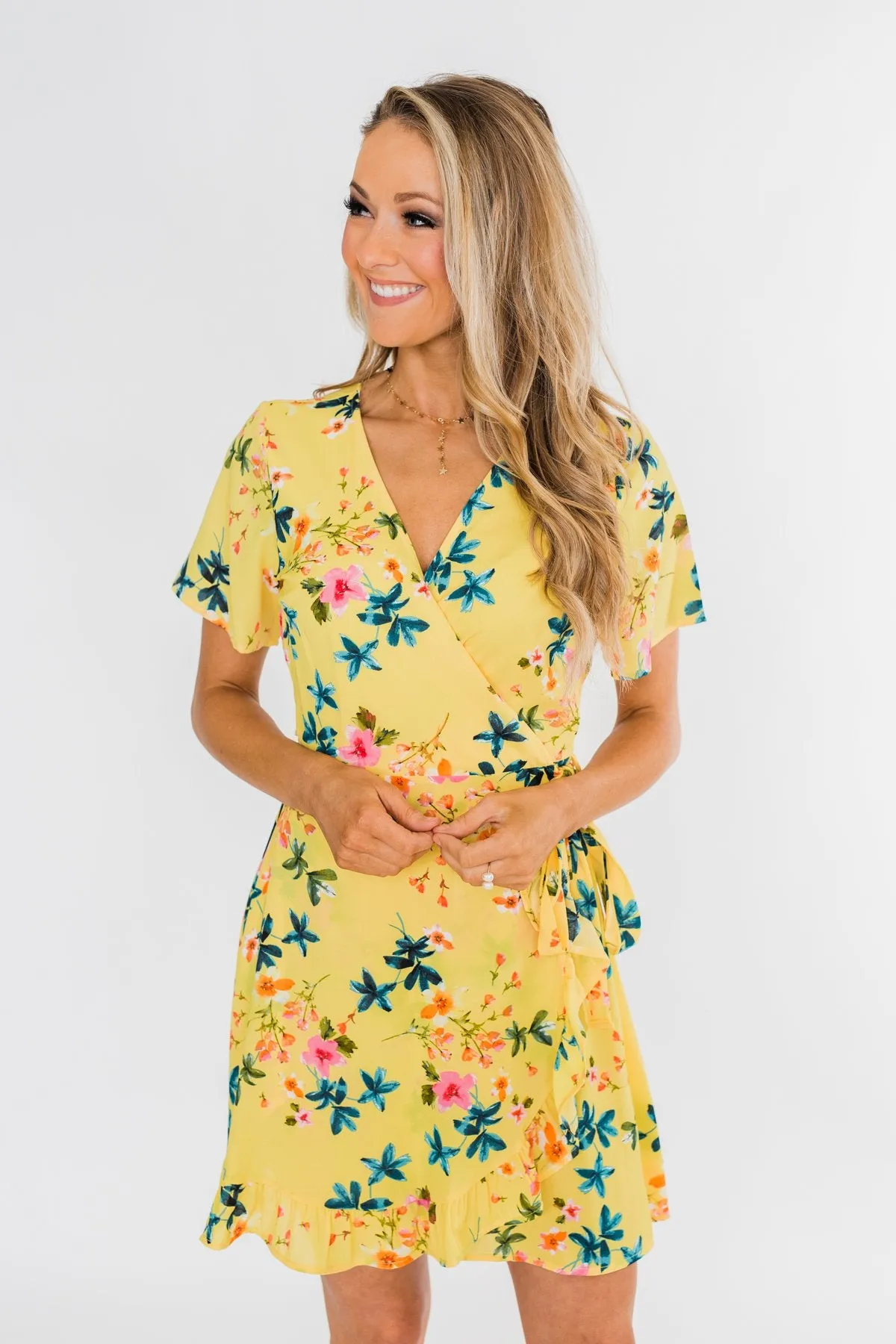 Summer Sun Wrap Dress- Yellow