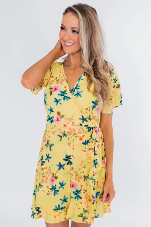 Summer Sun Wrap Dress- Yellow