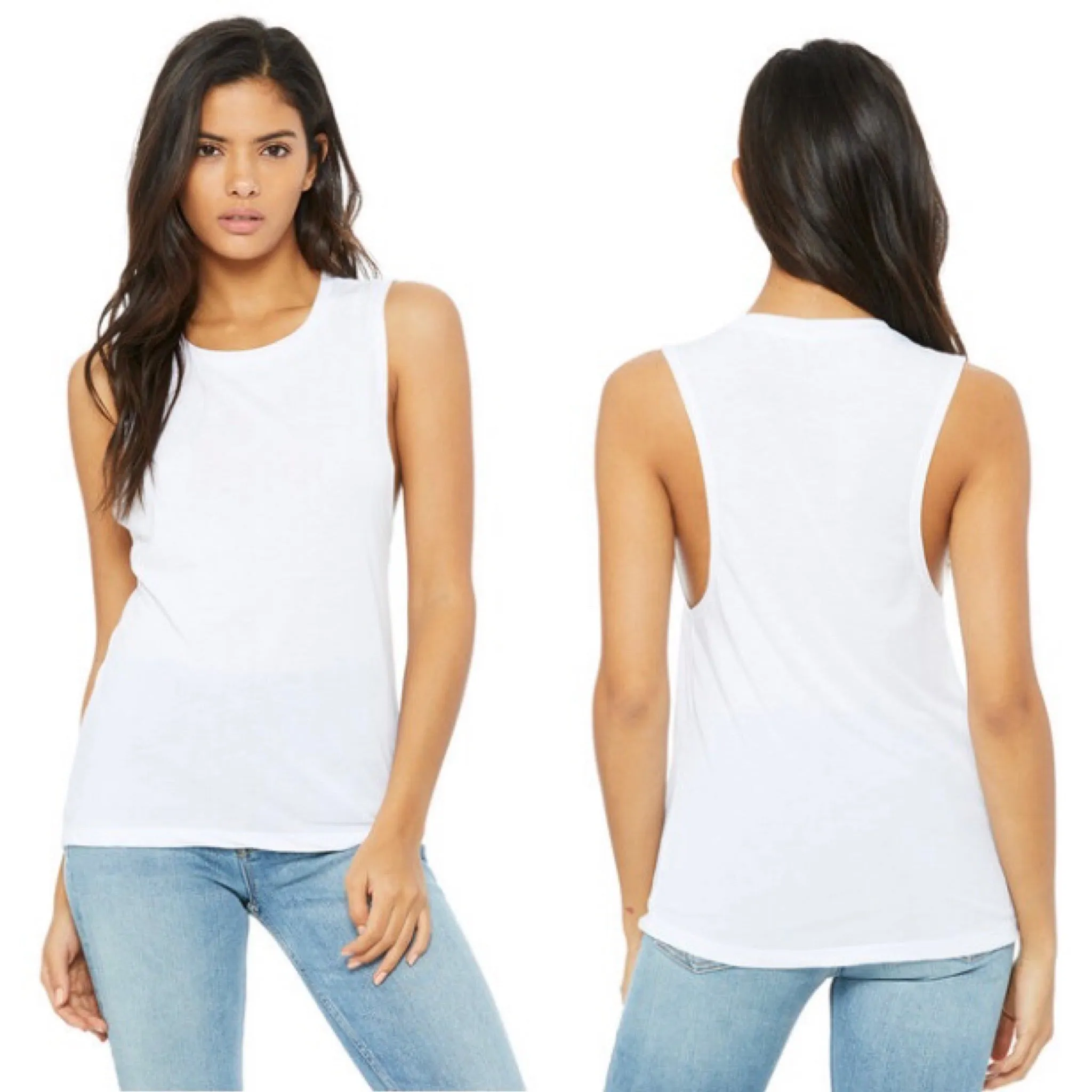 SUMMER VIBES Flowy Scoop Muscle Tank