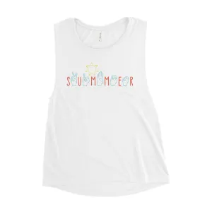 SUMMER VIBES Flowy Scoop Muscle Tank