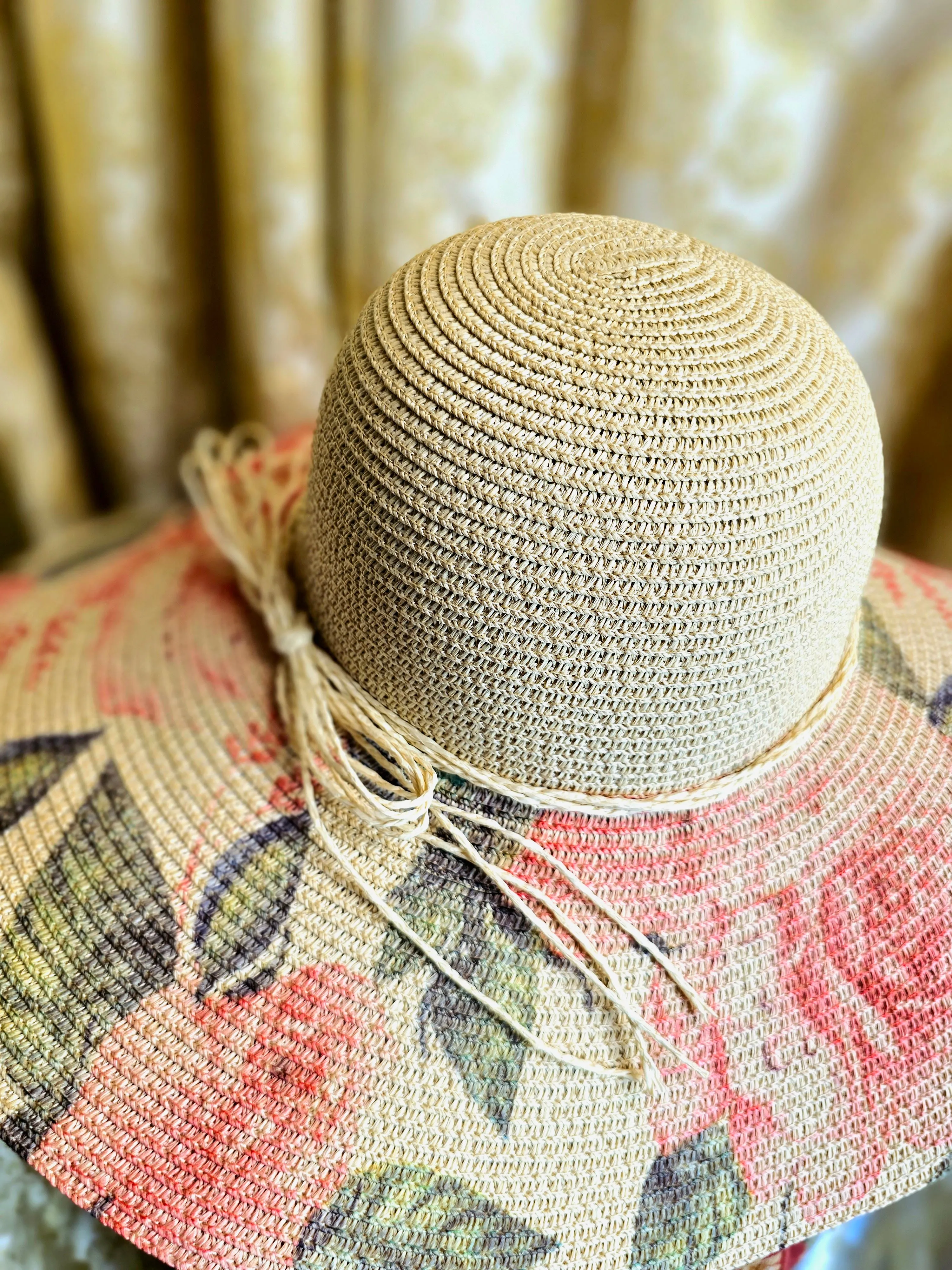 Sun Floral Hat Tan