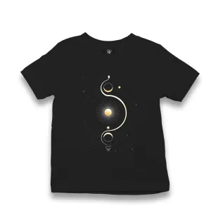 Sun Orbit Kid's Black T-shirt